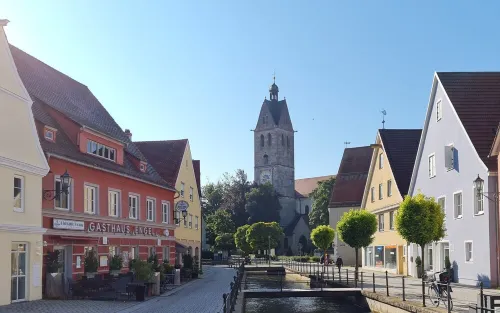 House in Memmingen Altstadt in the Allgäu, terrace, garden, train station, airport