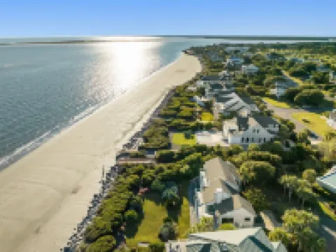 Oceanfront, vintage beach house steps from the sand on Seabrook Island.