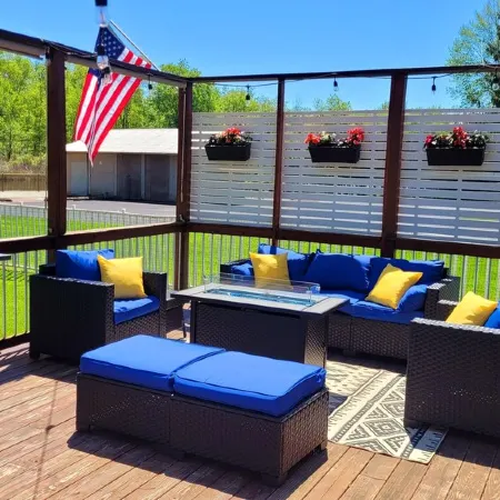 Spacious 4-bedroom waterfront house in Sylvan Beach with private yard and dock.