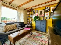 Tiny House Farm Stay with Outdoor Kitchen, Private Deck & Shared Pool