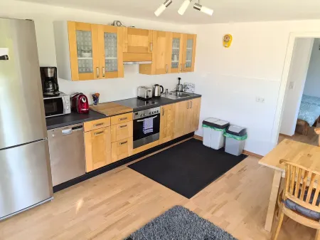 Very quiet, in almost green surroundings