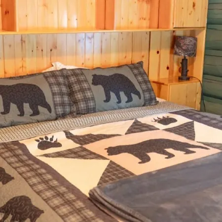 Two Bedroom Cabin with Hot Tub and Fireplace.
