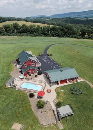 Scenic mountain home overlooking the Susquehanna river with pool and hot tub