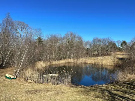 Cozy cabin in charming Kenoza Lake with WiFi, AC, pond,fire pit, lotof amenities