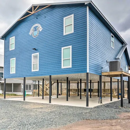 Upscale Riverfront Home w/ Beach & Fire Pit!