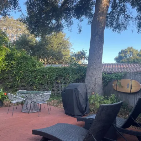 Mid-Century Steps from Miramar Beach, Private Fenced Garden in Montecito