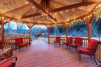 Mountain Cabin on River with Hot Tub & an Island