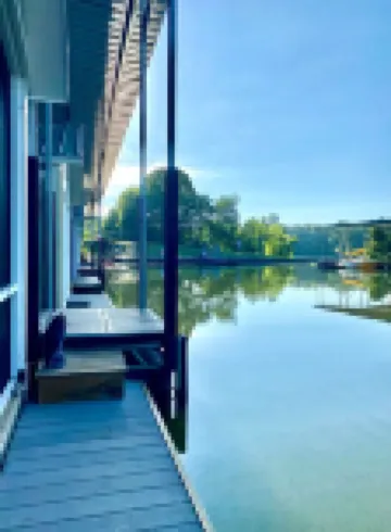 The Reel Time on the Flint River houseboat.