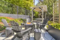 Ocean-view home & studio with hot tub, outdoor kitchen, fire table, wood stove