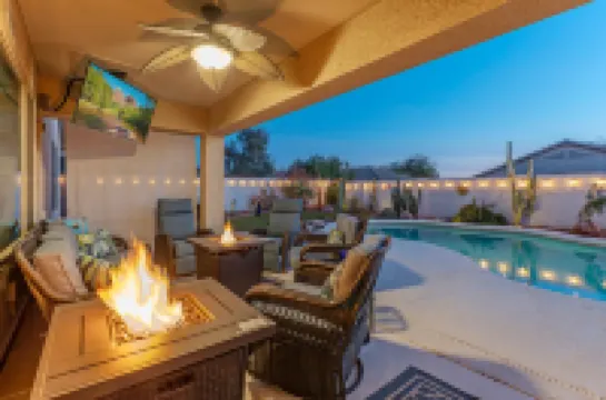 Sunlit Oasis with Pool and Fire Pits - Charming Desert Retreat