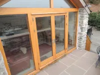 A Sea and Mountain Panorama from this charming stone barn