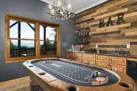 Game Rooms + Views: Spacious Mtn Cabin in Murphy! - balcony
