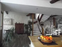 Large house at the foot of the mountains