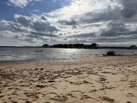 Quick walk to private beach from this brand new 3-bedroom cottage