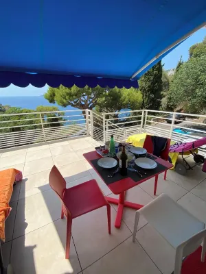 Renovated apartment, sea view, S-W orientation, terrace, near Monaco, Mala beach Các khách sạn gần Marquet Beach