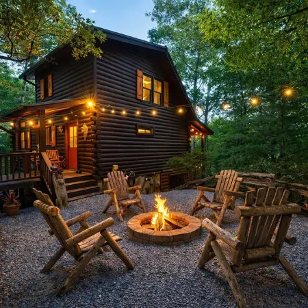 Secluded Cherry Log Cabin - Sauna - Hot Tub - Putting Green