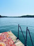 Sleeps 10, large deep water dock, 2 swim platforms- ladders & covered slip.