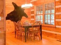 Cozy Cabin in woods with Hot Tub, Porch Swing Bed and Fire Pit in Aska Adventure