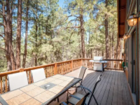 Stunning large Cabin with Hot tub, AC, Pool table, fenced yard 卡馳納山莊酒店