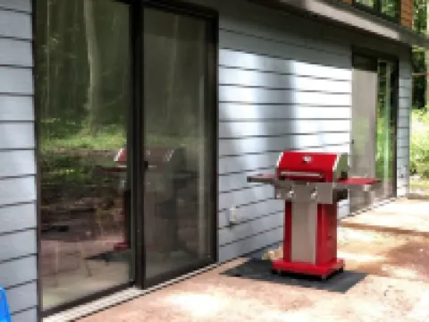 Beautiful new contemporary home, quiet wooded lot minutes from Devils Lake Hotels in Greenfield