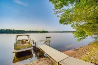 Lakefront Cabin w/ Private Dock + Beach + Fire Pit