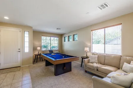 Golf Front Home with Mountain Views, Heated Pool, Fun Game Room, BBQ, VR Tour