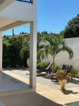 Modern villa with pool close to the sea and shops