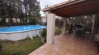 Villa in the countryside in an Occitan village with medieval castle