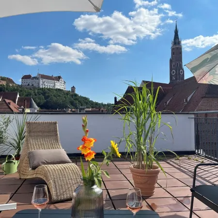 Above the rooftops of Landshut's old town