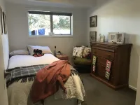 A modern house close to town and the beach and backs on to a tree lined park Hotels in 