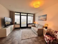 Sunny balcony with sea view directly on the beach