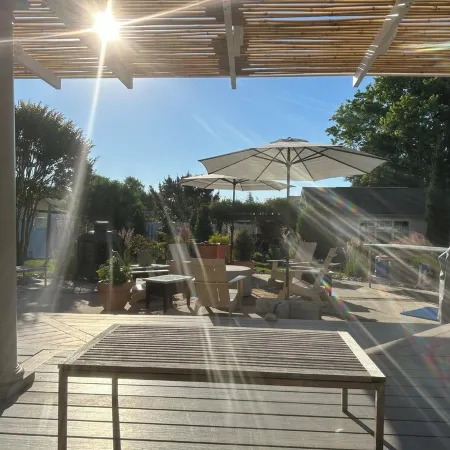 Sunset View Beach Bungalow - Pets Allowed. Amazing covered deck and yard.