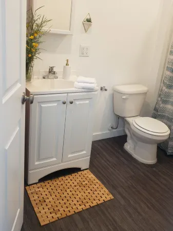 Blue Downtown Stay ~ Eco & Pet Friendly Tiny Twins