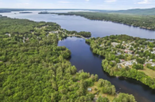 Quiet lake front home with private beach