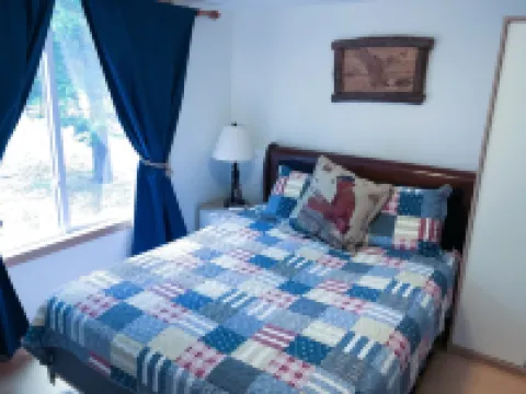 The cottage on the hill in the woods