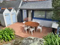 Fisherman's cottage nestled in the rocks of Trégastel, Pink Granite Coast