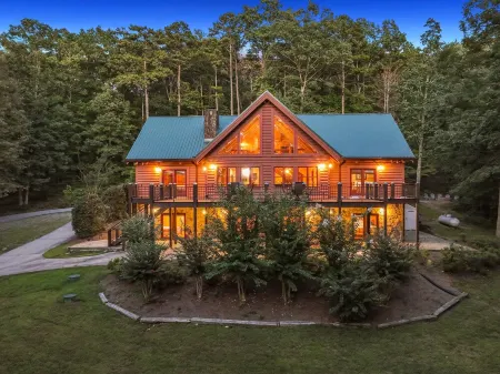 Secluded Mountain Lodge & Waterfront Cabin w/King Beds, Firepit, Game Room....