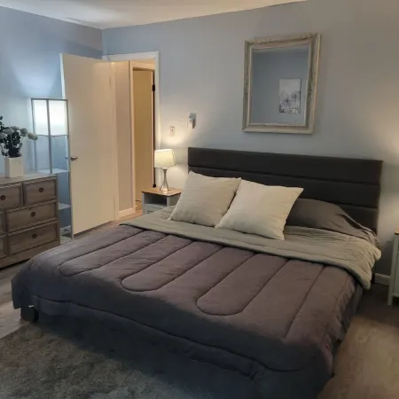 Modern. 5 min to Penn State Breakfast included, King bed, Game Room! Toftrees