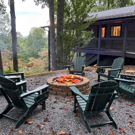 Charming Bear: Secluded Mountain Cabin w/ Firepit, Views, 2 Living Areas & Pets!