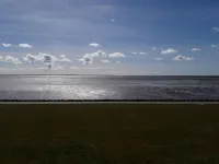 Apartment with private wooden terrace and beach chair