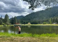 Romantic A-frame Cabin with Cedar Sauna, Private River and Scenic Views