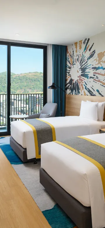 ห้องเตียงแฝด พร้อมระเบียง