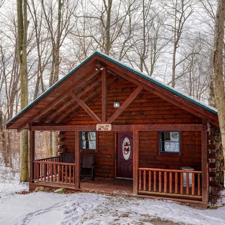 Over the hill and through the woods, to the Cozy Cub cabin we go.