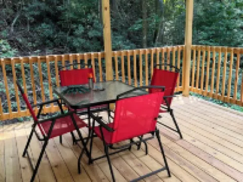 Tiny Cabin in the Laurels, with queen bed & queen sofa bed in wooded setting. Hoteles en Condado de McDowell