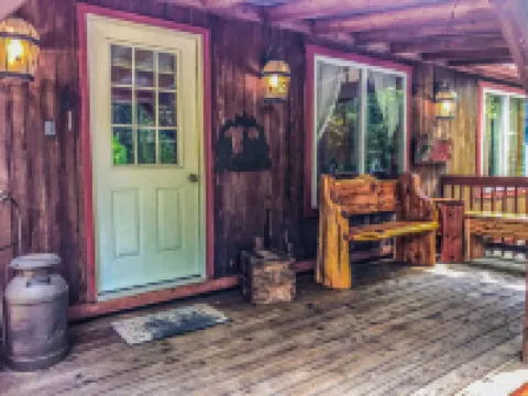 The cottage on the hill in the woods