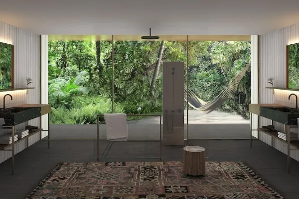 원형의 부드러움이 살아있는 리츠칼튼 오션 풀 빌라 거실