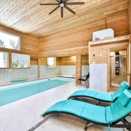 Chalet with Indoor Poolhouse Base of Hunter Mountain