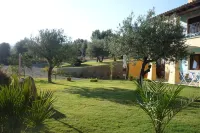 Nice two-room apartment with large garden with green lawn and vegetation