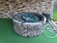 Waterfront with Boat Dock on Detroit River Channel. Fish from the Backyard