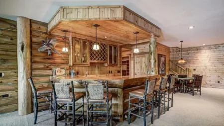 Executive Custom Log Lodge on Little Round Lake